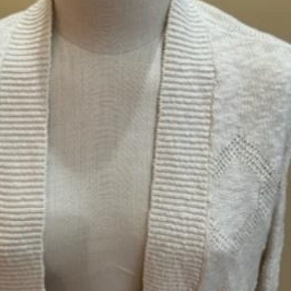 NWT 100% Cotton Loft Cream Beige Cardigan Size Large-Coastal Grandmother - Picture 3 of 3